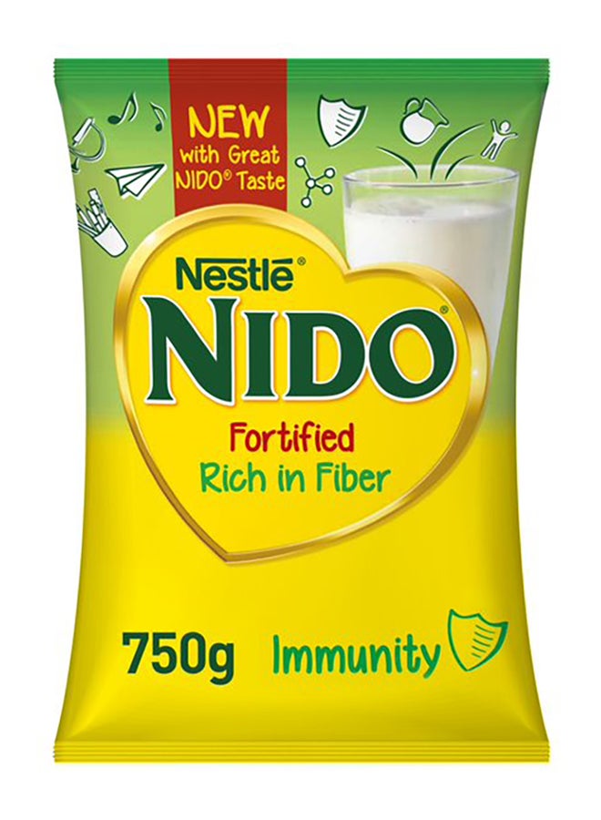 Nido Fortified Powder Milk Rich in Fiber Pouch 750g  - Image 1