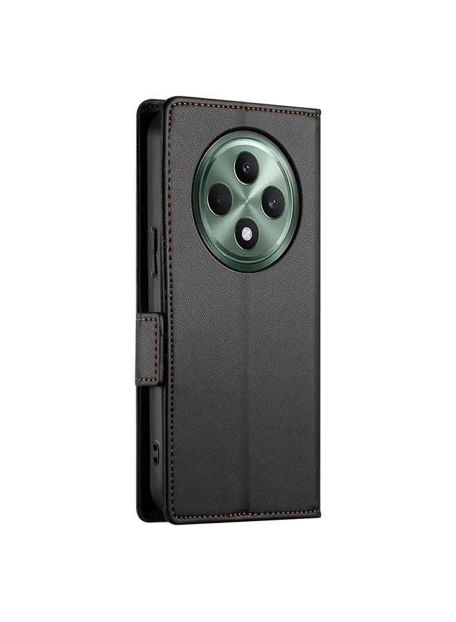 erorex Case For OPPO Reno12 F 4G / 5G / F27 India Side Buckle Magnetic Frosted Leather Phone Case - Image 3