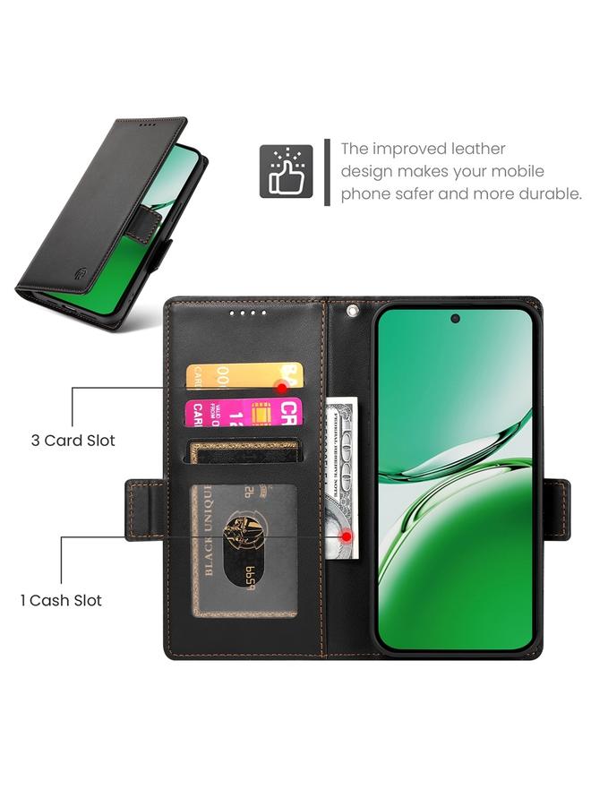 erorex Case For OPPO Reno12 F 4G / 5G / F27 India Side Buckle Magnetic Frosted Leather Phone Case - Image 4
