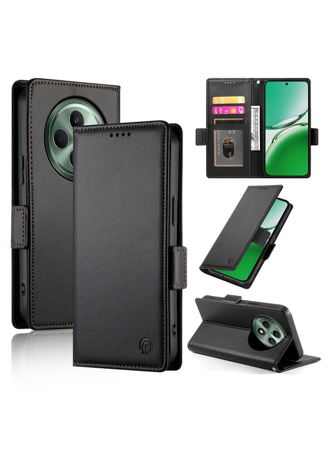 erorex Case For OPPO Reno12 F 4G / 5G / F27 India Side Buckle Magnetic Frosted Leather Phone Case - Image 1