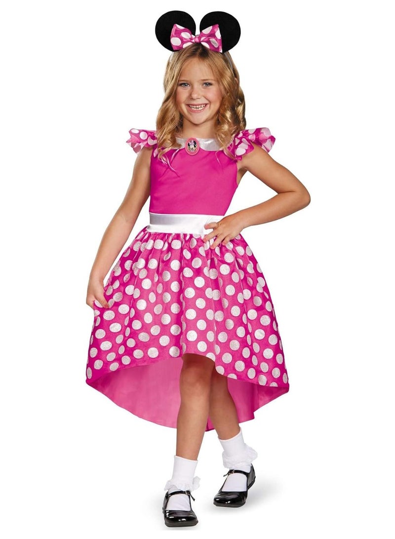 Party Centre Child Pink Minnie Mouse Classic Costume, Disney Girls' Dress-Up Outfit - Image 1