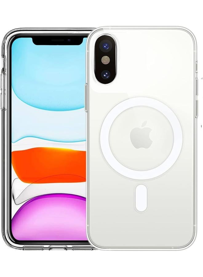 erorex Clear Magnetic Case For Iphone Xr With Mag Safe Wireless Charging Soft Silicone Tpu Bumper Cover Thin Slim Fit Hard Back Shockproof Anti Yellow Protective Case For Iphone  - Image 1