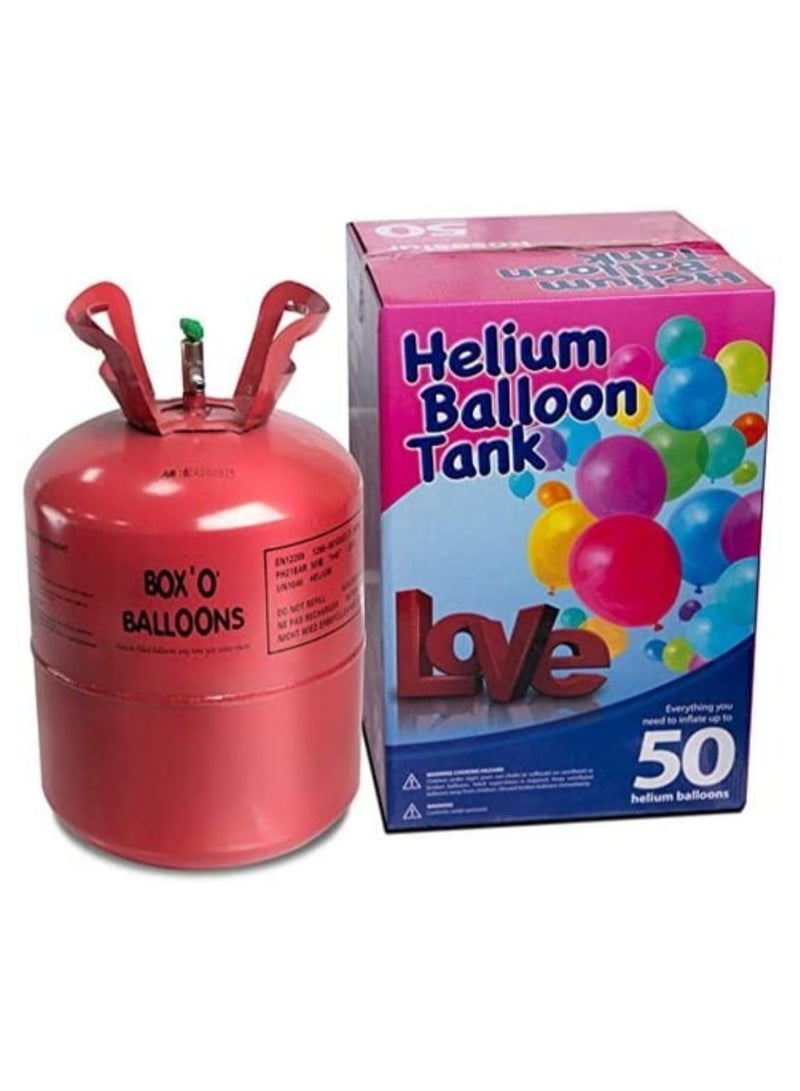 Generic Mega Disposable Helium Party Kit Helium Gas Cylinder Party Kit Helium Balloon Helium Tank(with 50 picese,;9 inch Balloons) - Create Memorable Celebrations with Helium Cylinder Balloon Solution  - Image 1