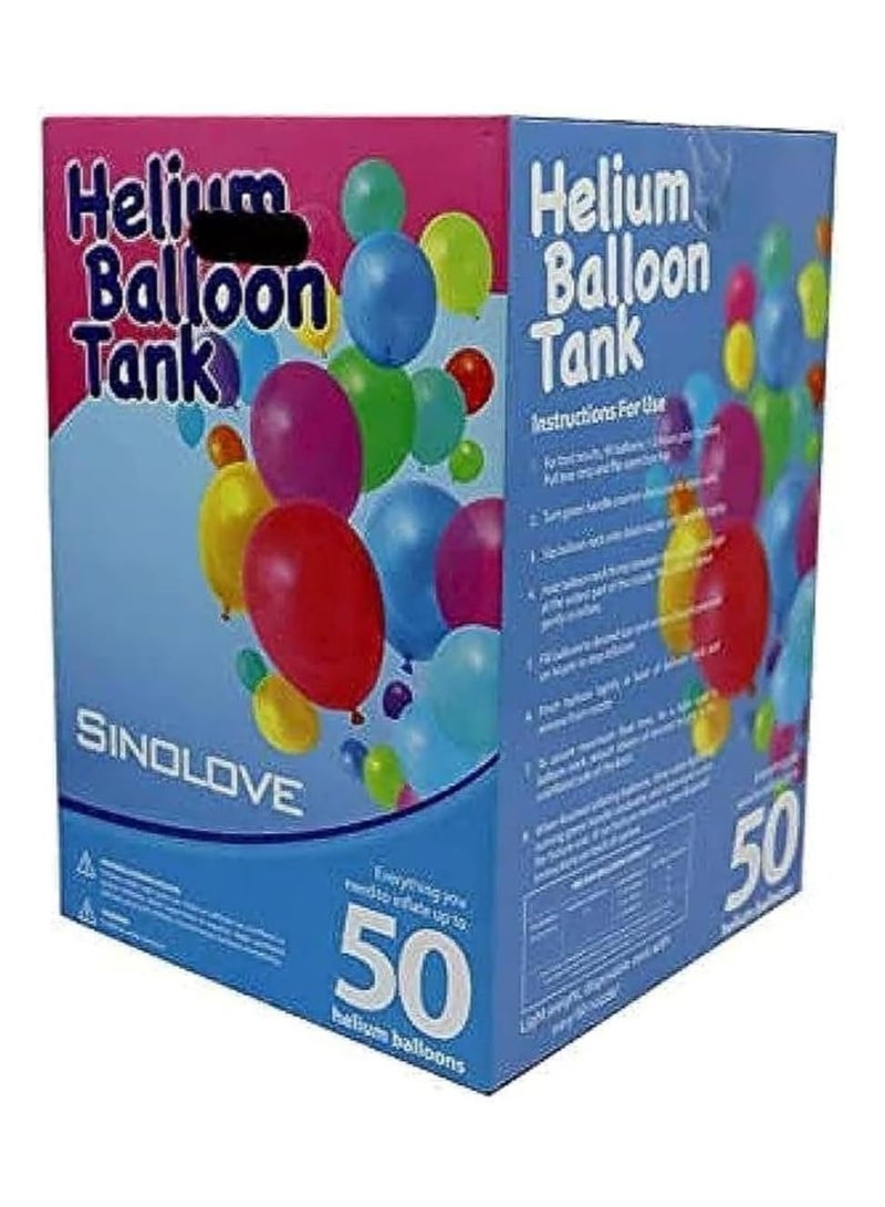 Generic Mega Disposable Helium Party Kit Helium Gas Cylinder Party Kit Helium Balloon Helium Tank(with 50 picese,;9 inch Balloons) - Create Memorable Celebrations with Helium Cylinder Balloon Solution  - Image 2