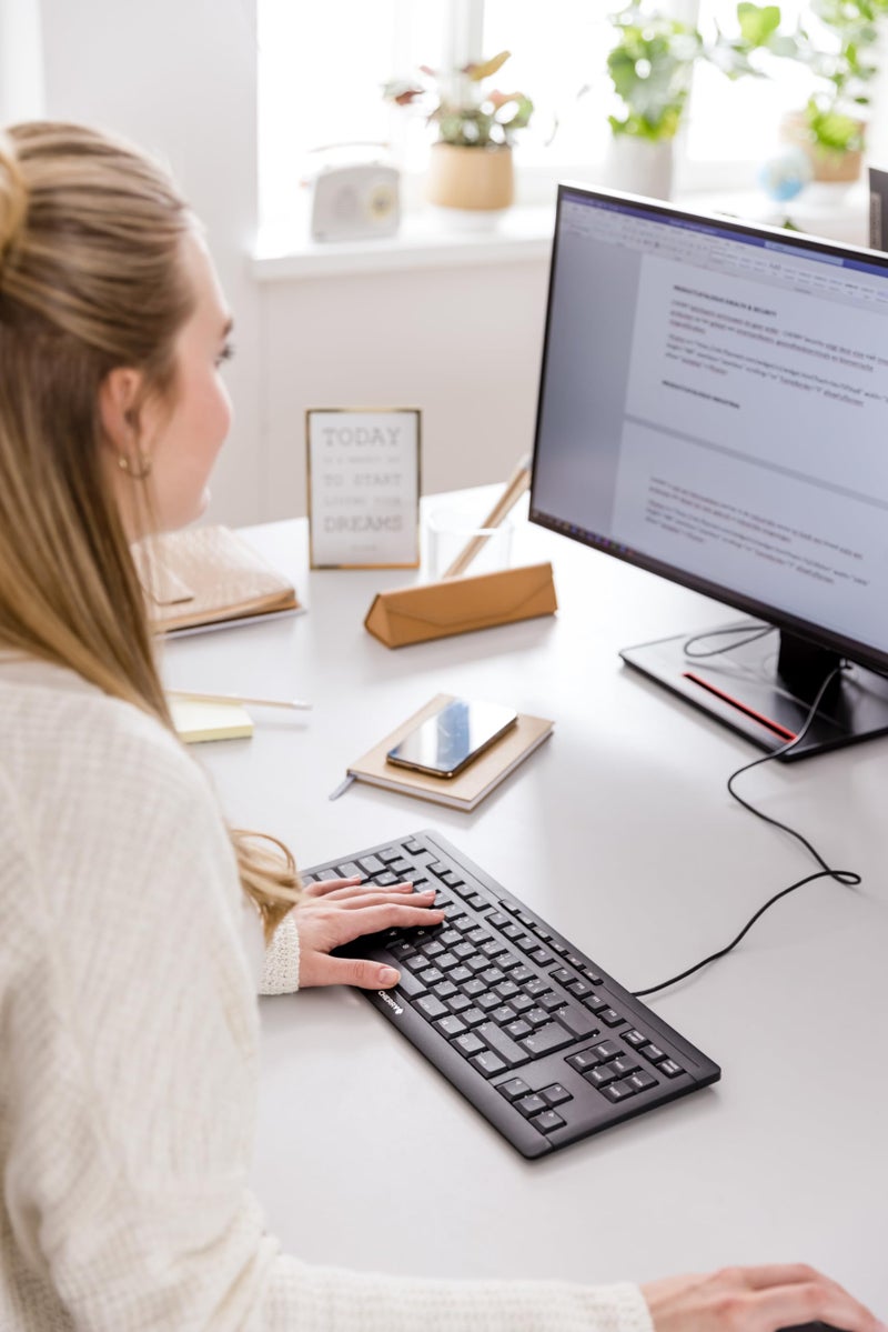 Cherry Stream Keyboard TKL Wired USB Keyboard TenKeyLess Compact Version Without Number Pad. Super Silent Keystroke. Ideal for Office and Industrial Use. White - Image 3