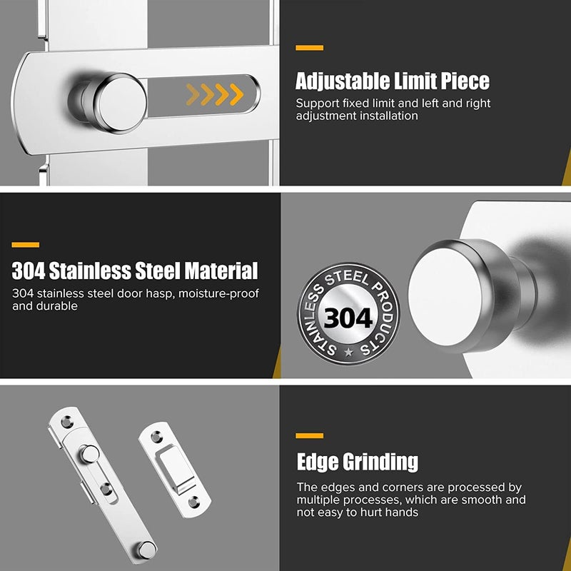 BIRZAR BIRZAR 90 Degree flip Door Lock Door Lock Lock Right Angle Curved Door Buckle Door Buckle Bolt barn Door Lock Sliding Door Lock Button Sliding Door Lock Special Door Lock  - Image 3