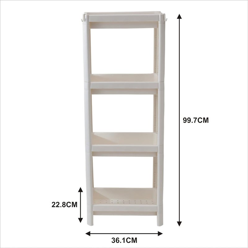 Homestic Bathroom Shelf|4 Layer Rack for Storage|Plastic Shelf for Bathroom, Kitchen|Bathroom Shelf Organizer|White - Image 2