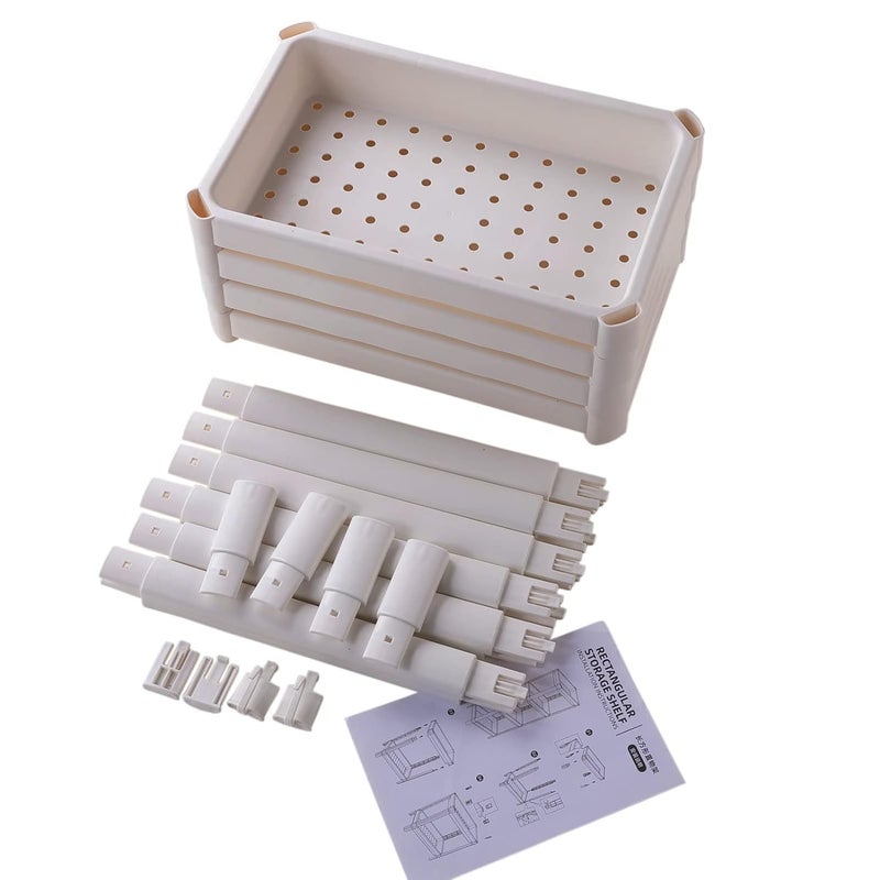 Homestic Bathroom Shelf|4 Layer Rack for Storage|Plastic Shelf for Bathroom, Kitchen|Bathroom Shelf Organizer|White - Image 3