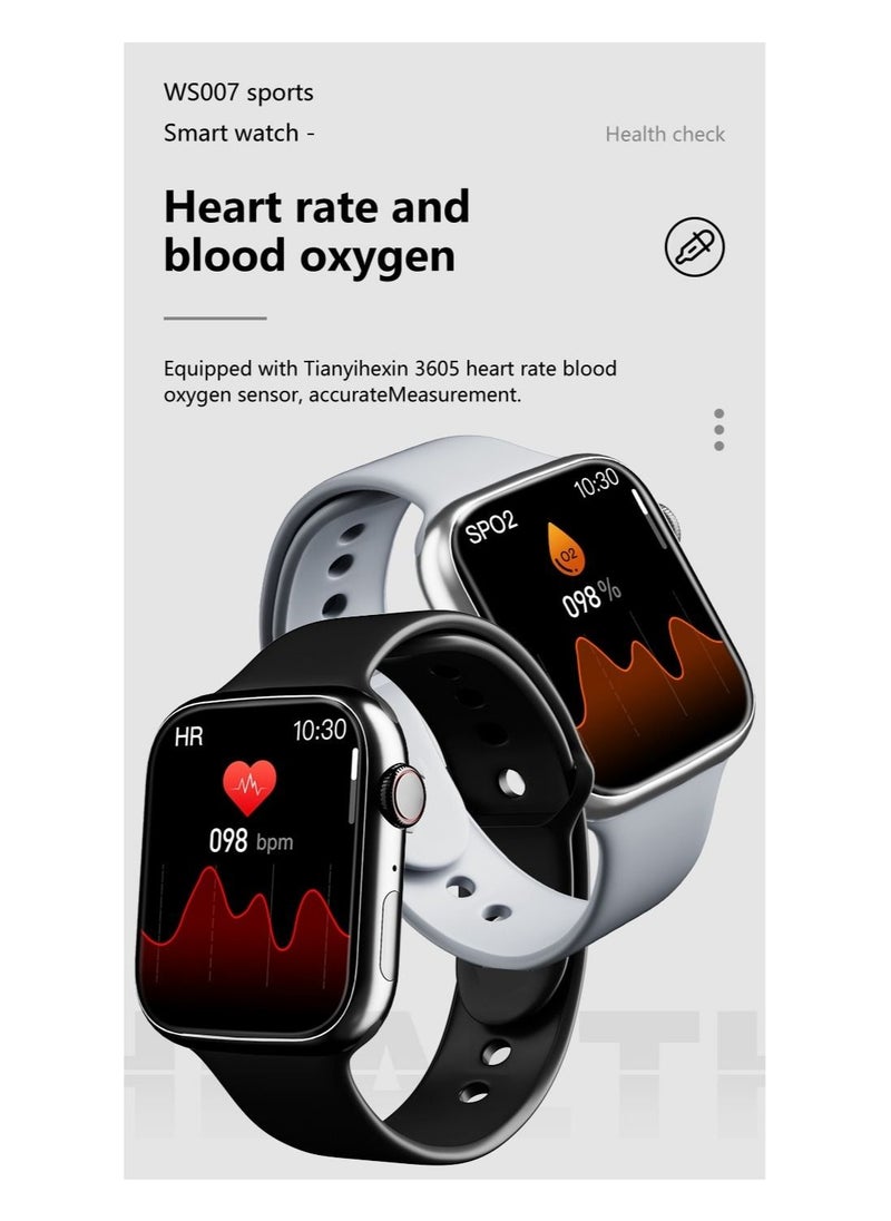 Generic - WS007 Smart Watch 2.0 Inch Wireless Charging Bluetooth NFC-BLACK - Image 1