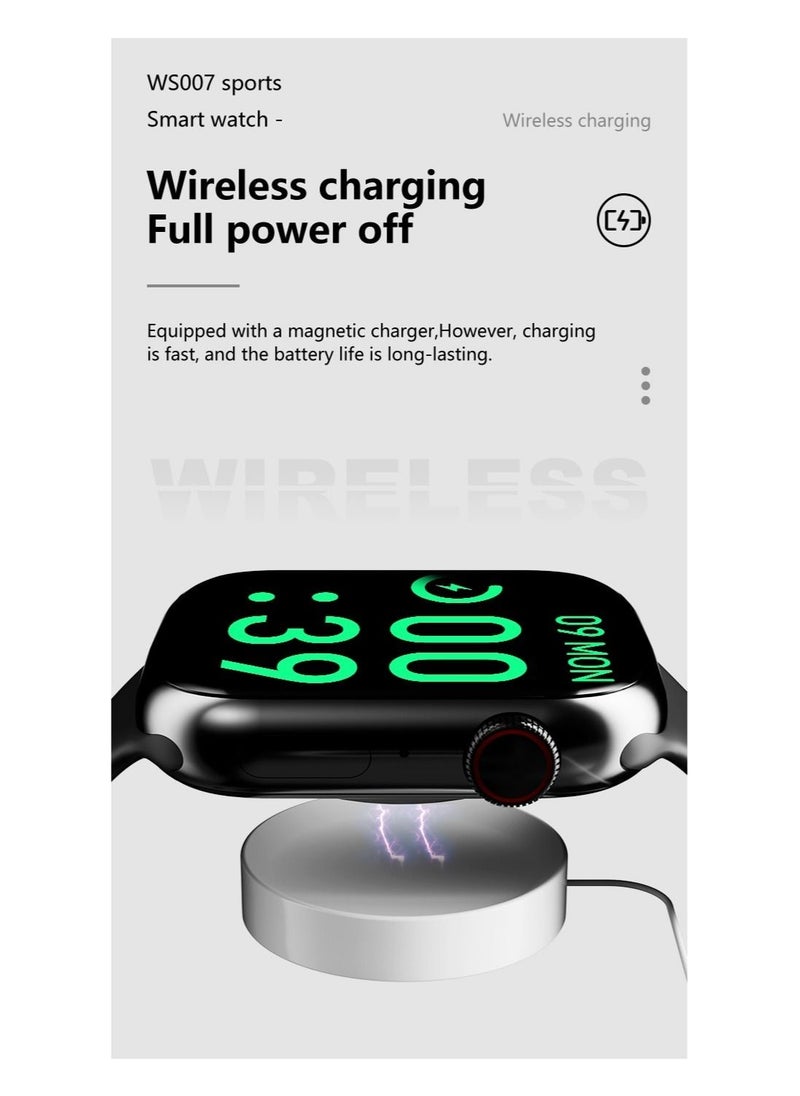 Generic - WS007 Smart Watch 2.0 Inch Wireless Charging Bluetooth NFC-BLACK - Image 1