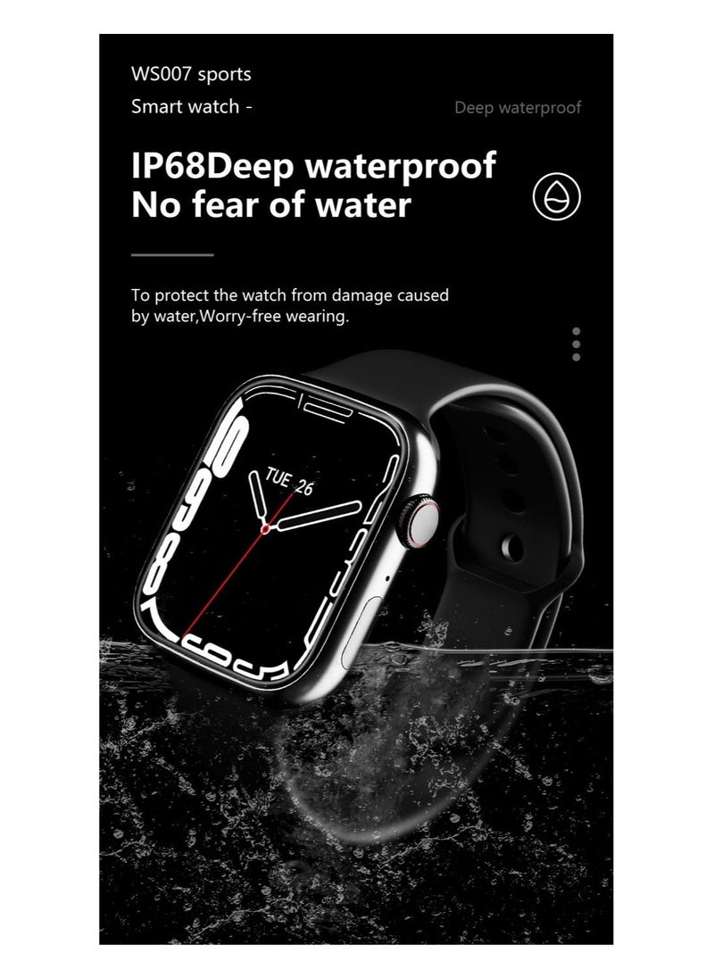Generic - WS007 Smart Watch 2.0 Inch Wireless Charging Bluetooth NFC-BLACK - Image 1