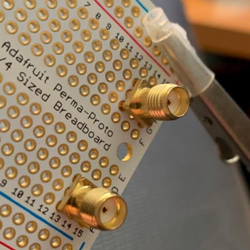 bnafes 25PCS SMA Female PCB Panel Edge Mount Plug with 4 Pins Stand Straight Connector RF Coax Coaxial Adapter - Image 5