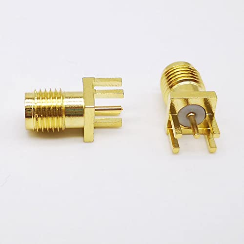 bnafes 25PCS SMA Female PCB Panel Edge Mount Plug with 4 Pins Stand Straight Connector RF Coax Coaxial Adapter - Image 4