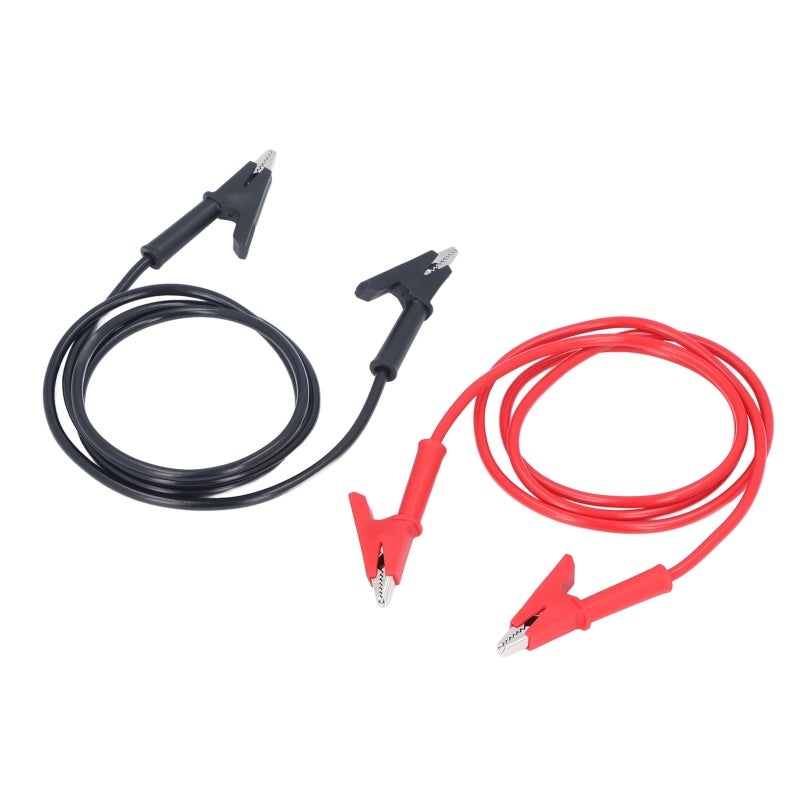 Dual Ended Crocodiles Clips 4mm Flexible Silicone Cord 10mm Opening - High Pressure Resistant Brass Test Lead for Electrical Projects Car and Truck Batteries - Image 2