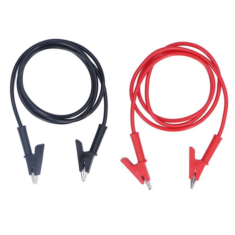 Dual Ended Crocodiles Clips 4mm Flexible Silicone Cord 10mm Opening - High Pressure Resistant Brass Test Lead for Electrical Projects Car and Truck Batteries - Image 1