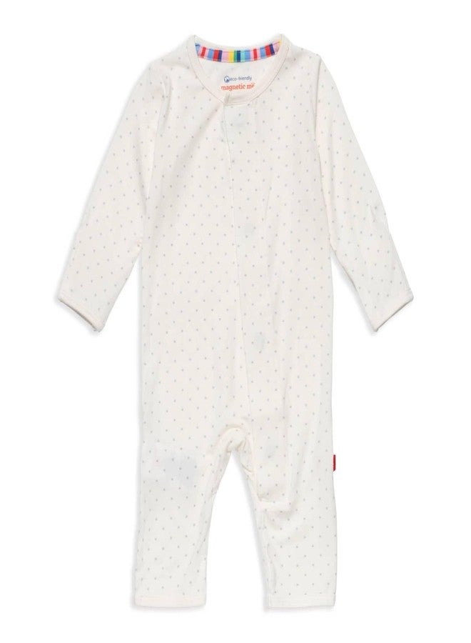 Magnetic Me Classic Magnetic Coveralls | Silky Soft Modal Fabric | Pin Dot Cream | 3-6 Months