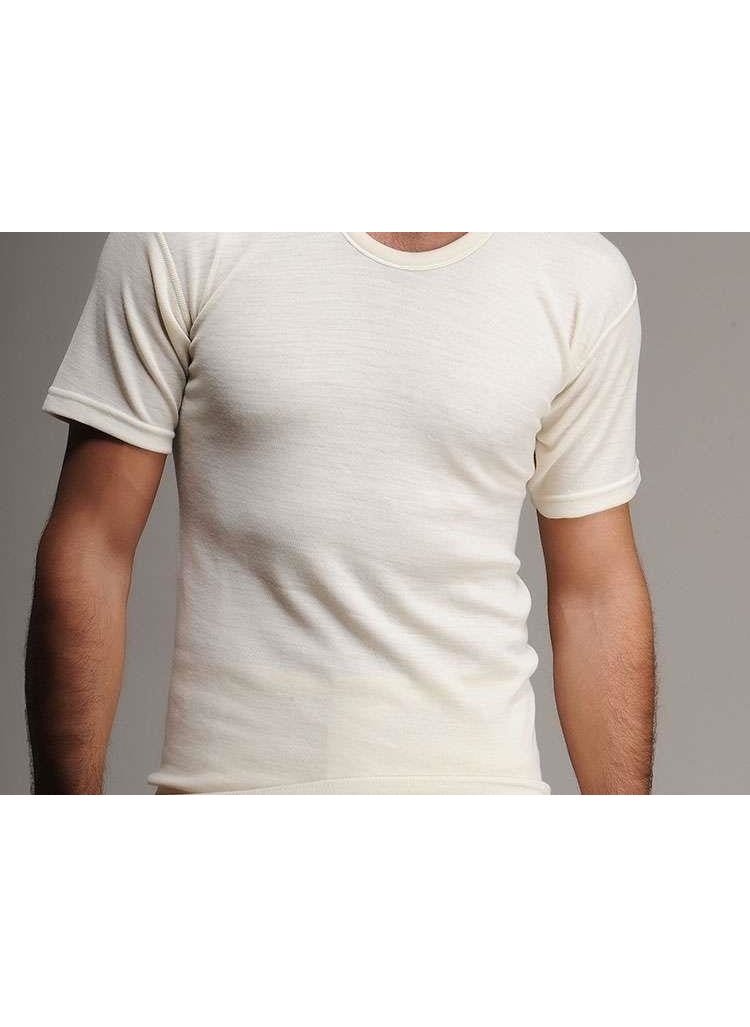 Hasyün - Men's Large Size 2xl Short Sleeve Wool Thermal Undershirt Woolmark Certified Ekoteks Certificated - Image 1