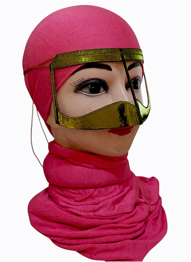 ماركة غير محددة بتولة، برقع، نقاب، قناع وجه، قناع وجه نسائي عربي، لون أخضر 5 قطع  - Image 5