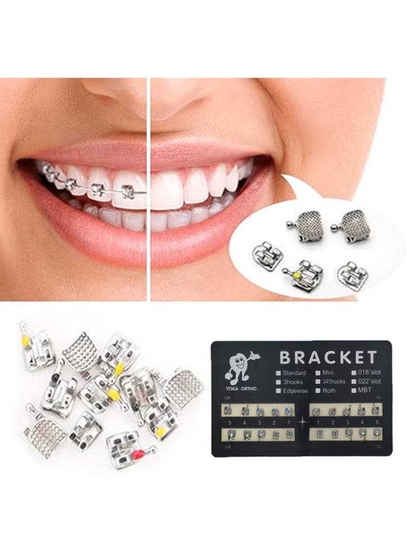 زيفانا مجموعتان من 40 قوسًا أسنانًا، قابلة للالتصاق، للجنسين، للاستخدام الداخلي، موضوع صحة الأسنان، للتثبيت على الحائط، بدون إطار، من الفولاذ المقاوم للصدأ (Mini Roth 0.22Slot 3Hooks) - Image 3