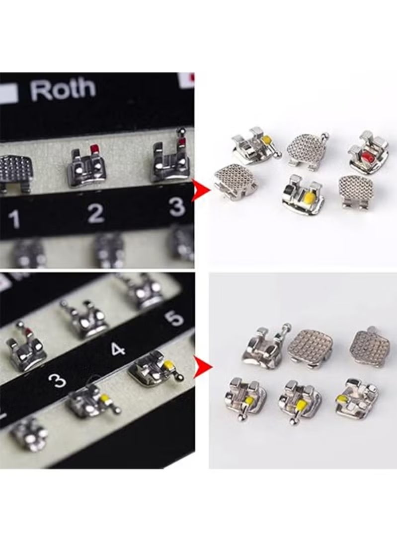 زيفانا مجموعتان من 40 قوسًا أسنانًا، قابلة للالتصاق، للجنسين، للاستخدام الداخلي، موضوع صحة الأسنان، للتثبيت على الحائط، بدون إطار، من الفولاذ المقاوم للصدأ (Mini Roth 0.22Slot 3Hooks) - Image 5