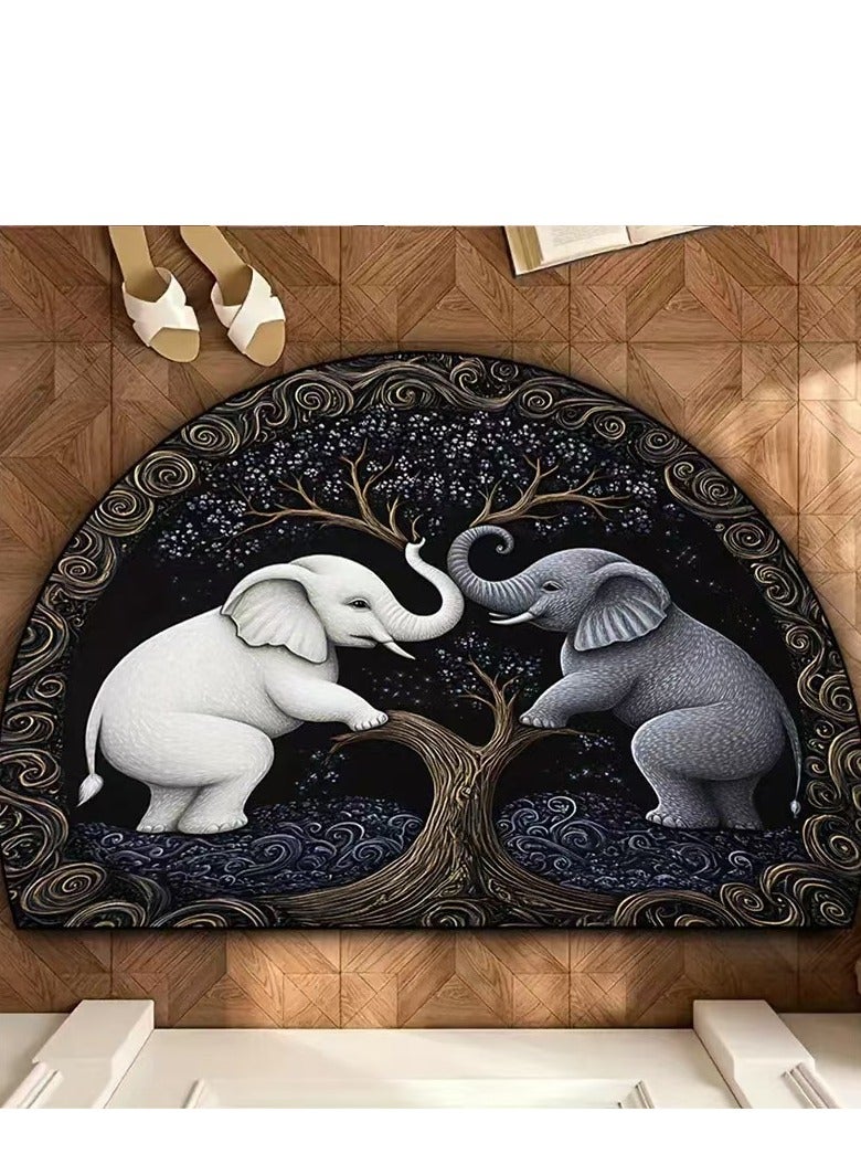 Half circular Door Mat Welcome Mat Front Door Mat Outdoor for Home Entrance Outdoor Mat for Outside Entry Way Doormat Entry Rugs - Image 1