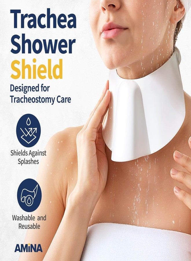 AMiNA Tracheostomy Shower Cover for Adults 15.5" to 22.0" – Soft Vinyl Neck Protector for Shower, Waterproof Tracheostomy Cover, Trach Shield, Skin-Friendly Stoma Guard, Adjustable Neck Fit - Image 2