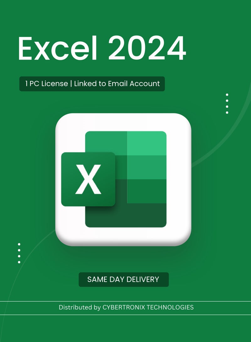 Microsoft Excel 2024 | 1 PC License | Linked to Email Account | Digital License | SAME DAY DELIVERY