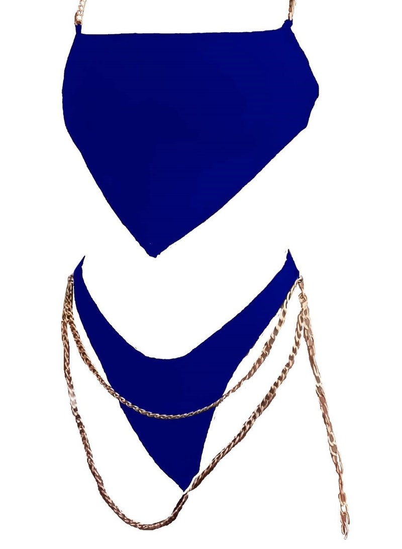 MANIKAN MANIKAN Lycra women's lingerie set with a chain strap and a chain belt  - Image 1
