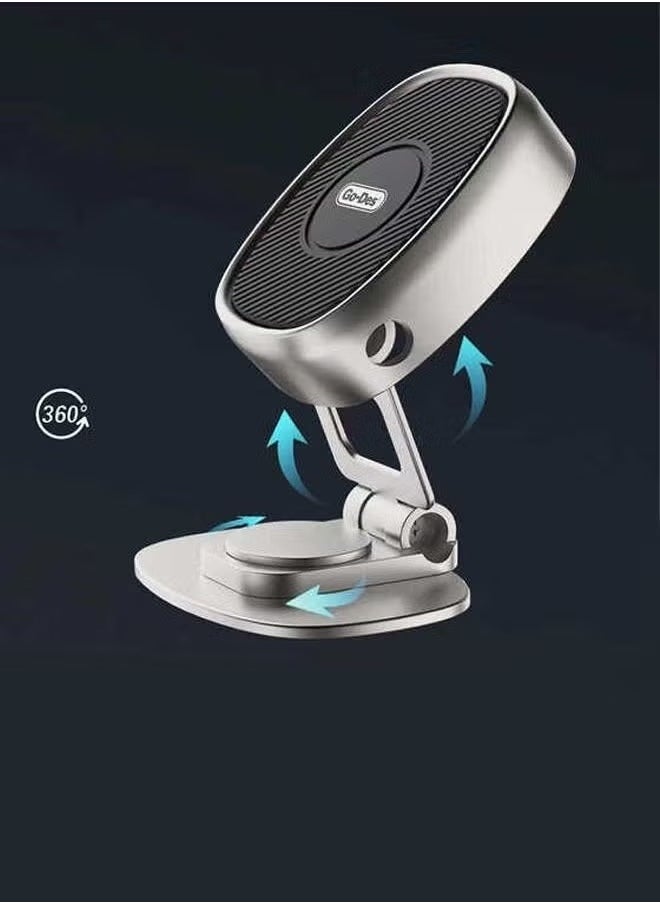 GO-DES GD-HD788 Foldable Magnetic Phone Holder – 360° Adjustable Dashboard or Desk Mount with Strong Magnetic Grip, Compact Folding Design, Anti-Slip Base & Hands-Free Use – Universal Stand for iPhone, Samsung, Huawei, Xiaomi & All Smartphones – Black  - Image 2