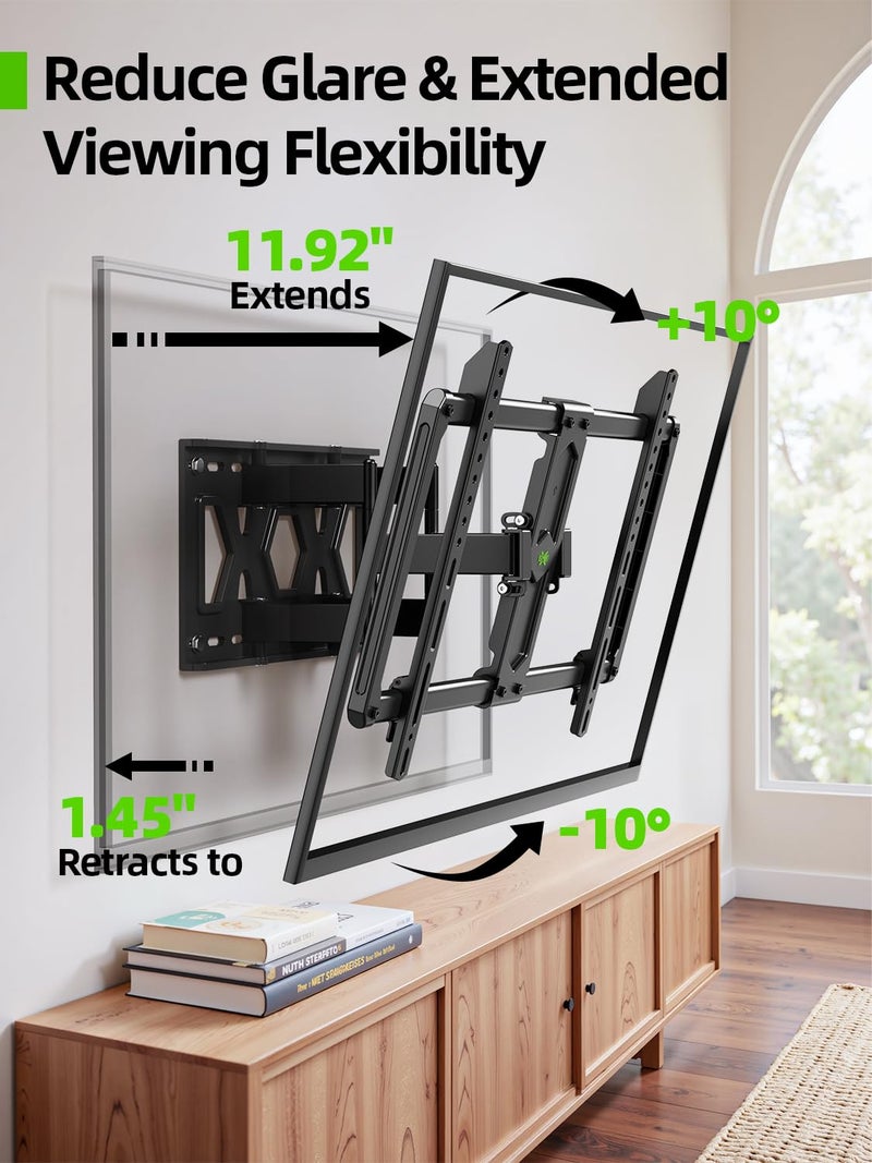 USX MOUNT Ultra Slim TV Wall Mount for Most 37-90 inch Television, Full Motion TV Mount Dual Swivel Articulating Tilt 6 Arms, Up to 120lbs, VESA 600x400mm, Max 16" Wood Studs, XML612-K - Image 3