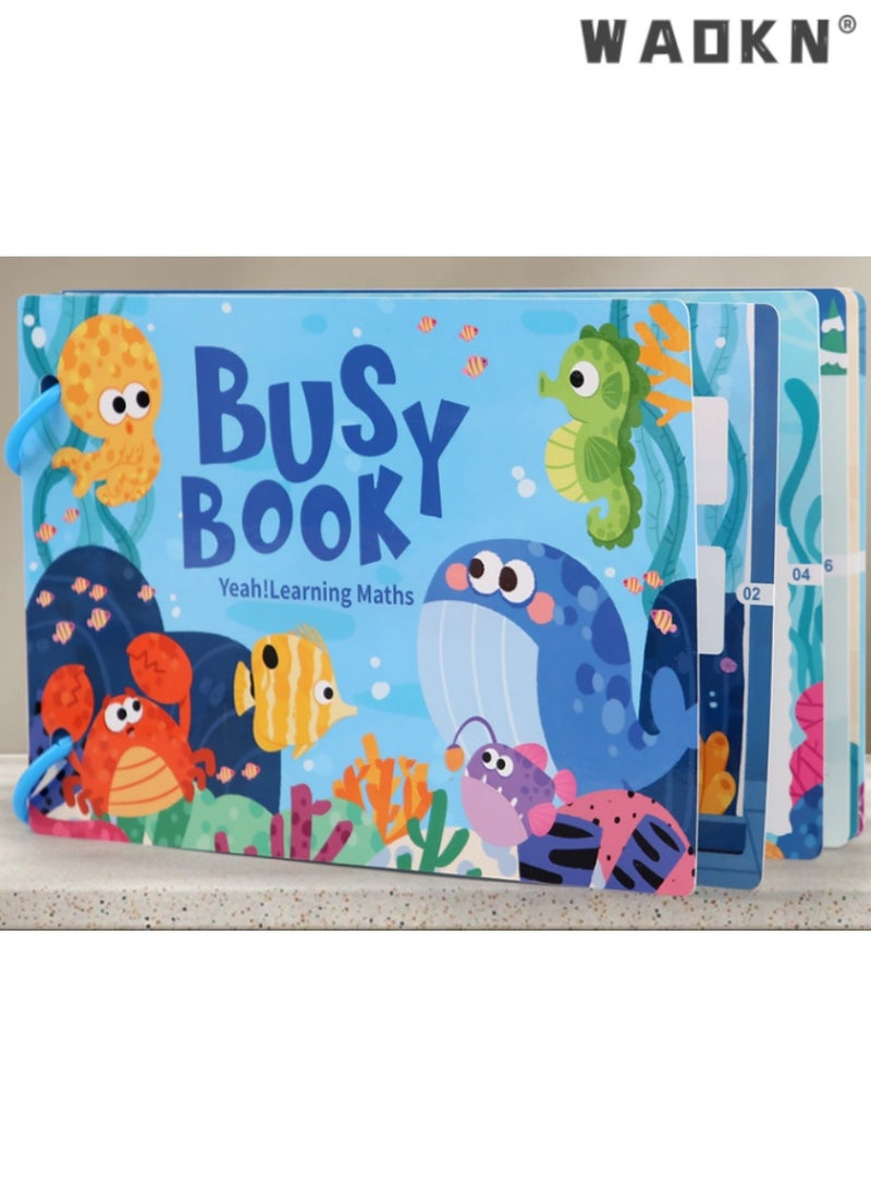 دبليو أيه أو كي أن الأطفال مشغول موضوع البحر كتاب الرياضيات التفاعلية أدوات التعلم والتعليم هادئة ملصقا كتاب النشاط ، في وقت مبكر من التنمية المعرفية الخيار المثالي ، ملصقات قابلة لإعادة الاستخدام ، مما أدى إلى متعة لا نهاية لها - Image 1