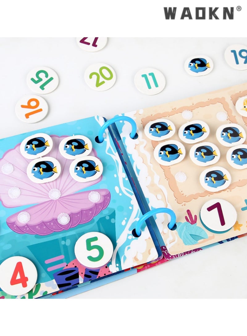 دبليو أيه أو كي أن الأطفال مشغول موضوع البحر كتاب الرياضيات التفاعلية أدوات التعلم والتعليم هادئة ملصقا كتاب النشاط ، في وقت مبكر من التنمية المعرفية الخيار المثالي ، ملصقات قابلة لإعادة الاستخدام ، مما أدى إلى متعة لا نهاية لها - Image 5