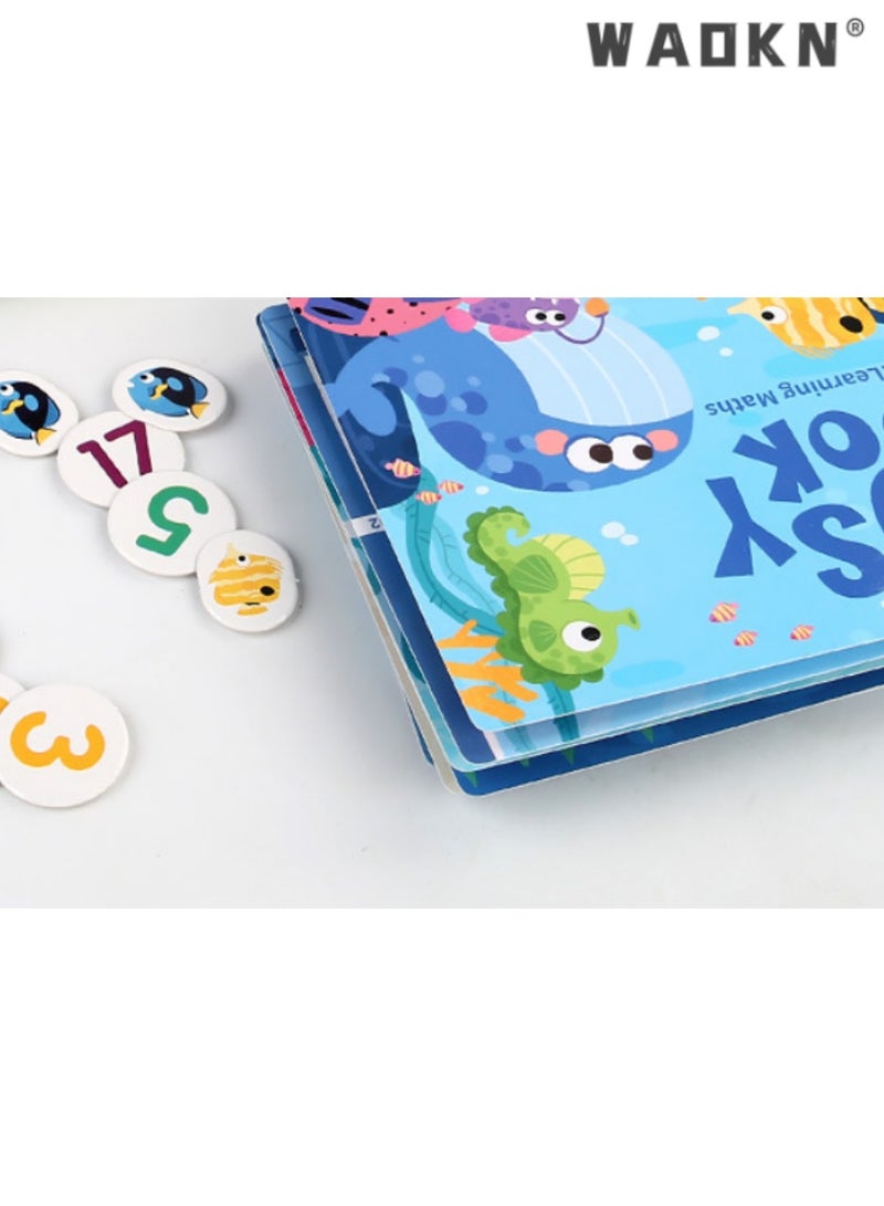 دبليو أيه أو كي أن الأطفال مشغول موضوع البحر كتاب الرياضيات التفاعلية أدوات التعلم والتعليم هادئة ملصقا كتاب النشاط ، في وقت مبكر من التنمية المعرفية الخيار المثالي ، ملصقات قابلة لإعادة الاستخدام ، مما أدى إلى متعة لا نهاية لها - Image 4