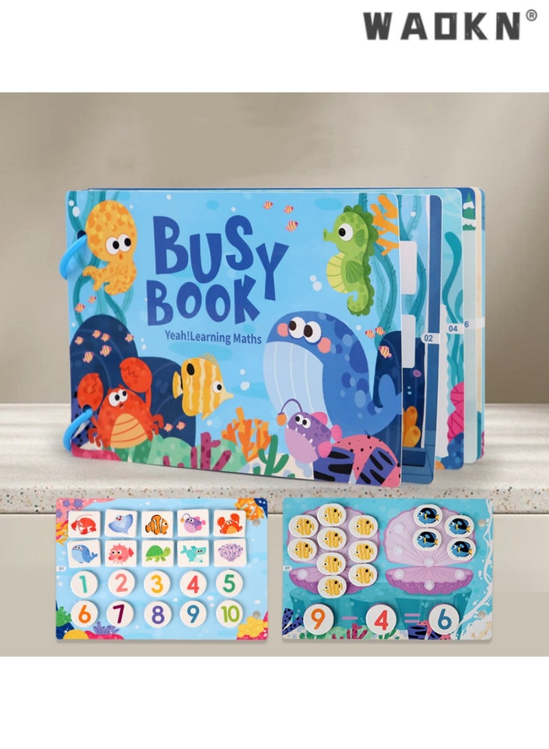 دبليو أيه أو كي أن الأطفال مشغول موضوع البحر كتاب الرياضيات التفاعلية أدوات التعلم والتعليم هادئة ملصقا كتاب النشاط ، في وقت مبكر من التنمية المعرفية الخيار المثالي ، ملصقات قابلة لإعادة الاستخدام ، مما أدى إلى متعة لا نهاية لها - Image 2