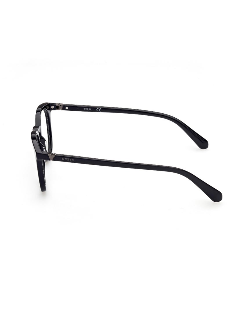 GUESS Men's Round Shape Eyeglass Frames - GU5005300151 - Lens Size: 51 Mm - Shiny Black - Image 2