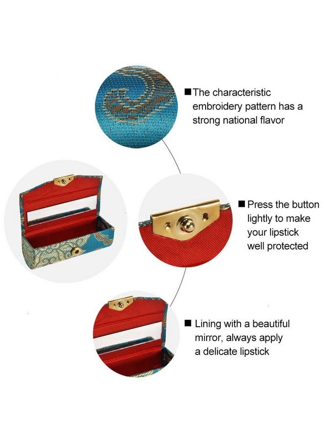 كوميكفس علبة أحمر الشفاه 12 قطعة/المجموعة علبة أحمر الشفاه مع مرآة قماش حريري ساتان مع تصميم رائع صندوق مجوهرات بألوان متنوعة عشوائية - Image 5