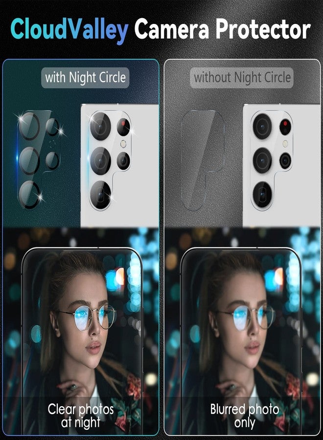 CloudValley [4 Pack Camera Lens Protector for Samsung Galaxy S23 Ultra 6.8in 5G, 9H Ultra Thin Tempered Glass Cover Anti-Scratch & Case Friendly [Not Affect Flash & Night Shot], Night Circle - Image 5