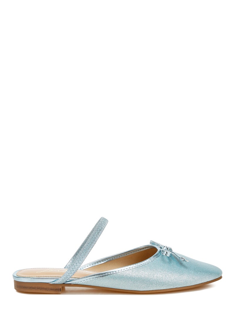 London Rag Glitter Ballet Mules in Champagne Baby Blue - Image 1