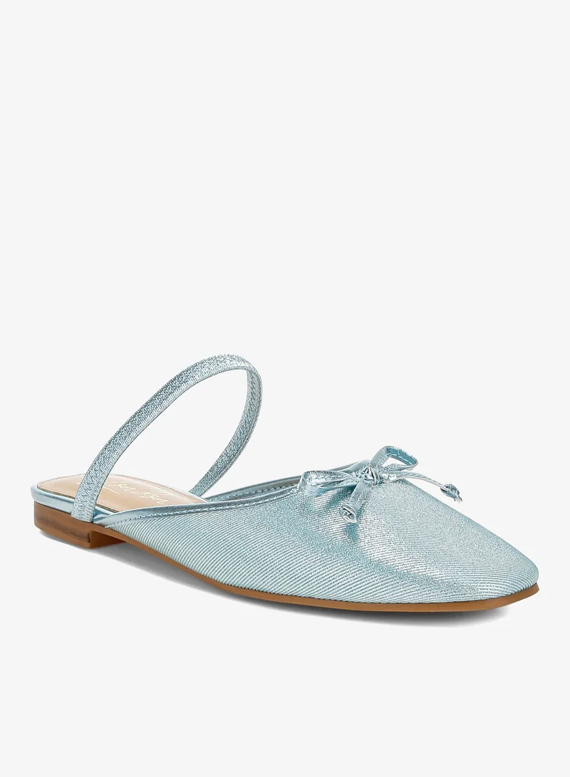 London Rag Baby Blue Glitter Ballet Mules in Champagne Baby Blue for Women | Best Price UAE