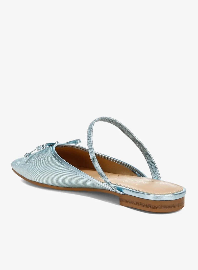London Rag Baby Blue Glitter Ballet Mules in Champagne Baby Blue for Women | Best Price UAE