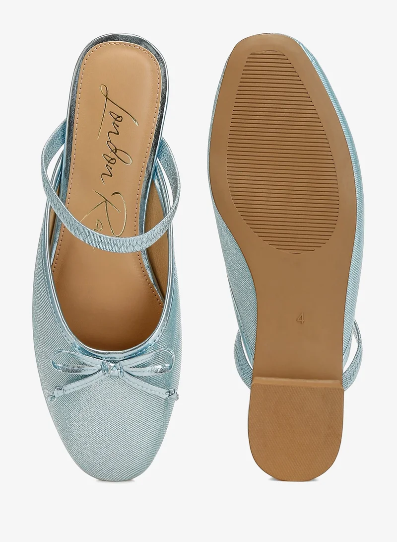 London Rag Baby Blue Glitter Ballet Mules in Champagne Baby Blue for Women | Best Price UAE