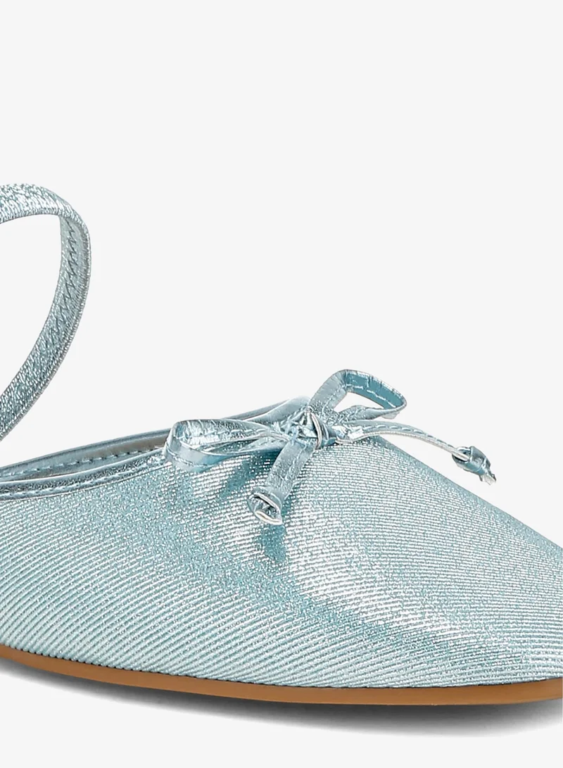 London Rag Baby Blue Glitter Ballet Mules in Champagne Baby Blue for Women | Best Price UAE