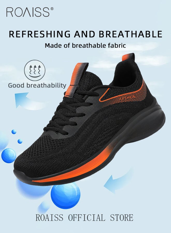 roaiss Versatile Breathable Running Shoes for Men with Soft Sole Trendy Casual Lightweight Shock Absorbing Sneakers for Sports and Casual Wear Men's Low-Cut Comfortable Workout Shoes Colorblock Sneakers - Image 3