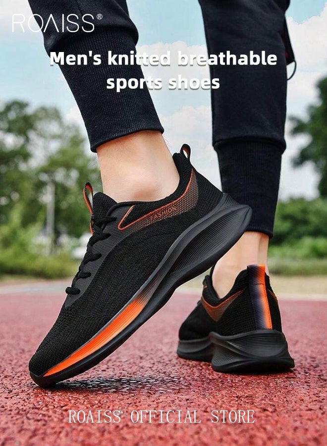 roaiss Versatile Breathable Running Shoes for Men with Soft Sole Trendy Casual Lightweight Shock Absorbing Sneakers for Sports and Casual Wear Men's Low-Cut Comfortable Workout Shoes Colorblock Sneakers - Image 2