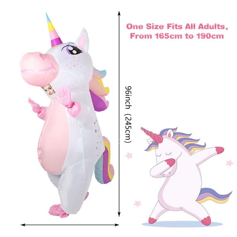 OurWarm Inflatable Unicorn Costume Adult, Funny Halloween Inflatable Costume Blow Up Costumes for Man and Women Halloween Party Cosplay Supplies - Image 2