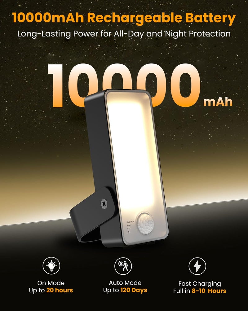 ELEPHANTBOAT® Motion Activated LED Wall Lamp Night with Remote, 3-Color LED Dimmable Light Lamp USB Rechargeable 10000mAh Waterproof Indoor Outdoor Smart Sensor Light for Bedroom, Porch, Hallway - Image 3