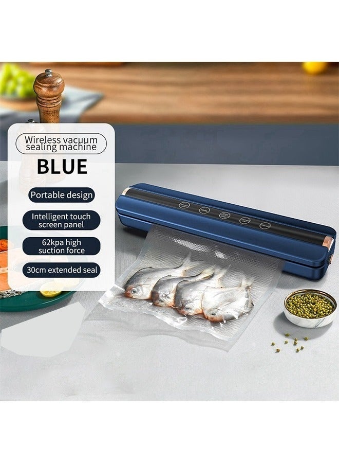 Bukela Cordless Food Vacuum Sealing Machine,62 Kpa USB vacuum Sealer,Automatic Automatic Bag Detection, Dry & Moist Food Modes,30cm extended sealing strip(Royal Blue) - Image 2