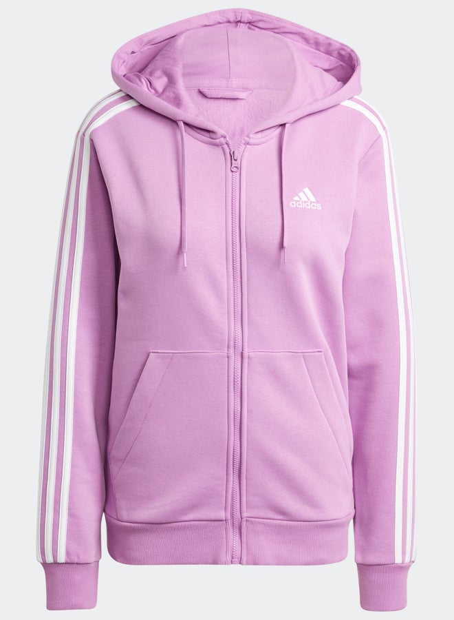 Adidas Essentials 3-Stripes Full-Zip Fleece Hoodie - Image 1
