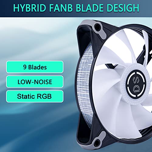 DS leddess DS RGB Fans, 120mm 6 Pack Case Cooling LED Fans for White Black PC Case, CPU Cooler and Radiators System (DK Series) - Image 5