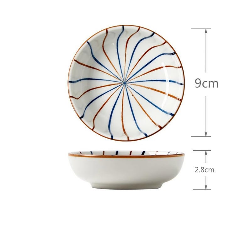 pepplo Gravy Porcelain Dipping Sauce Cups Ceramic Dip Bowl Set Mini Bowl Soy Sauce Plate Random Pattern Set of 4 - Image 2
